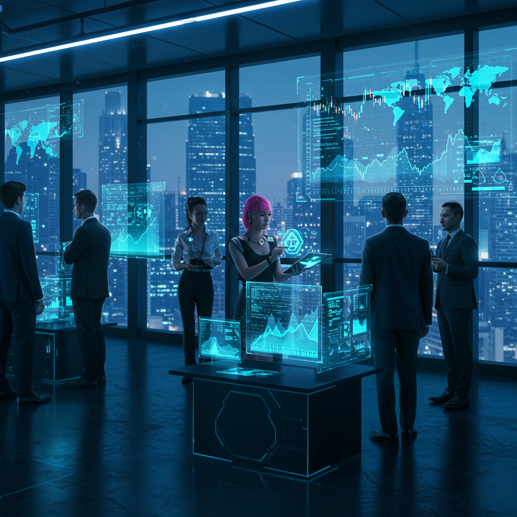futuristic crypto scene