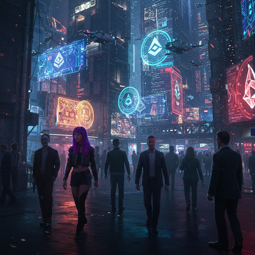 futuristic crypto scene